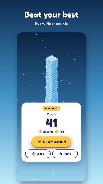 An Ice Castle tower in falling snow with a new best of 41 floors.